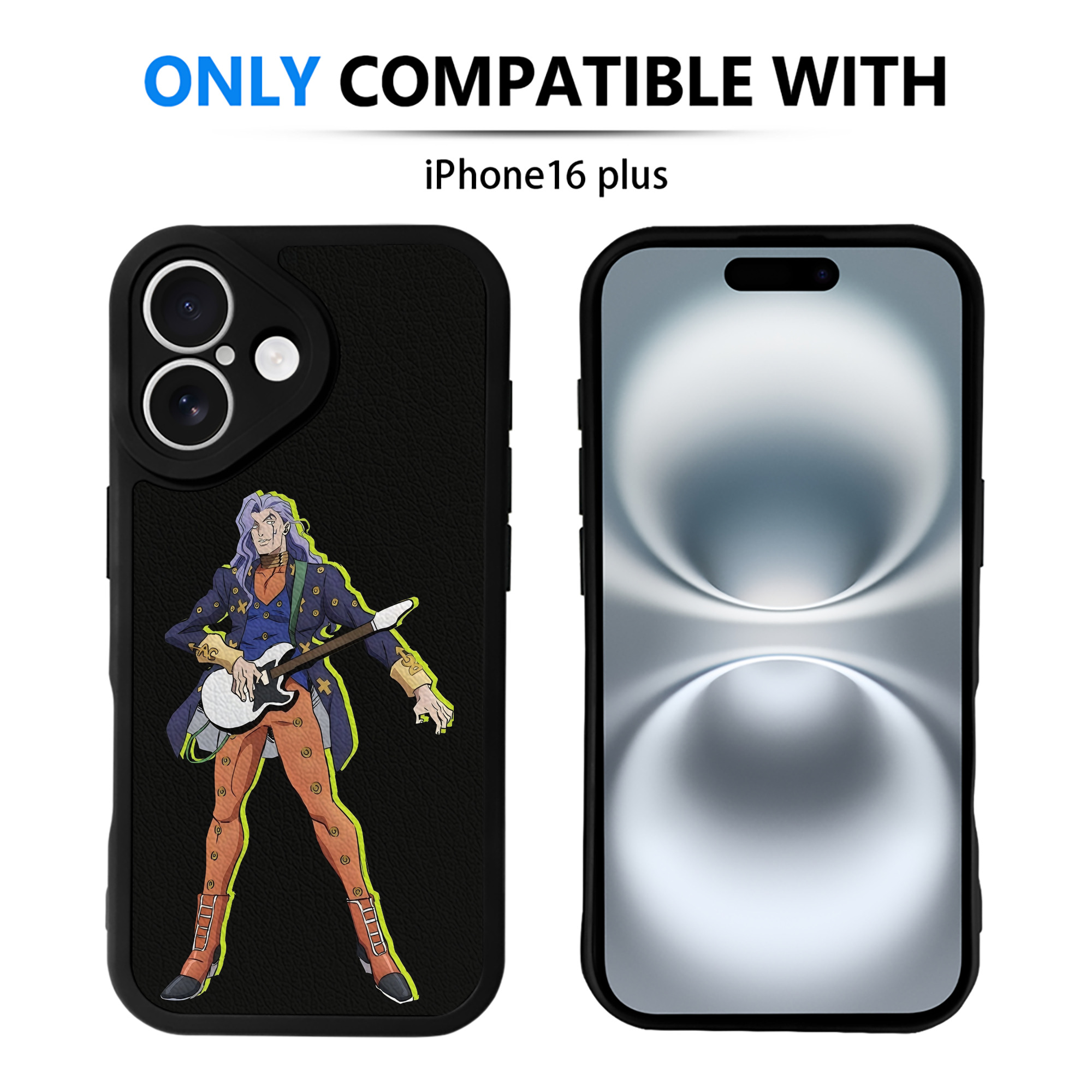 （画像用） ジョジョの奇妙な冒険 おといし あきら JoJo's Bizarre Adventure Akira Otoishi 【iPhone 16シリーズ対応】シリコンスマホケース（レザー調） 材質：シリコン